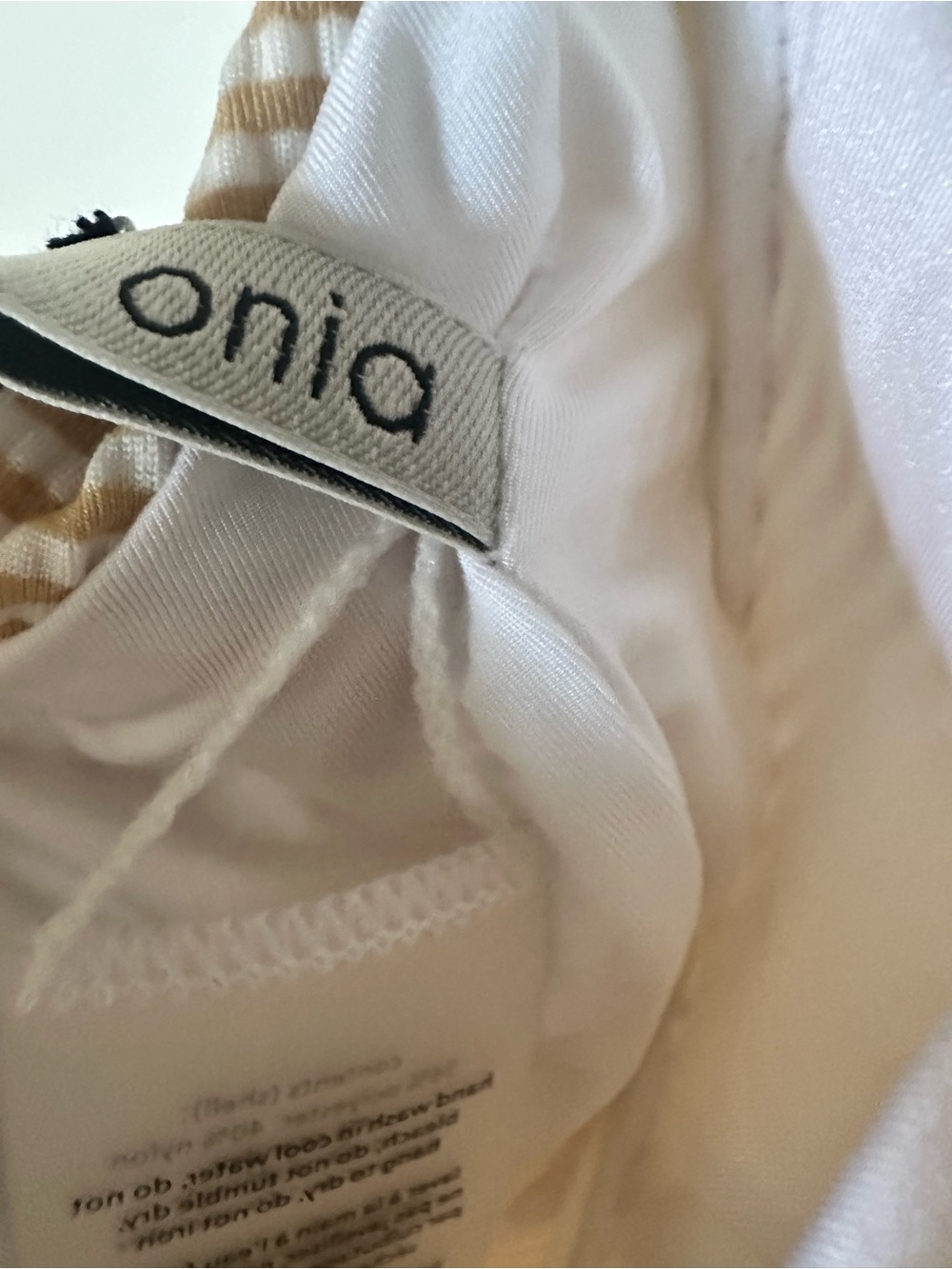 NWT Onia Beige White Seersucker Underwire One-Piece Swimsuit S - Picture 3 of 6